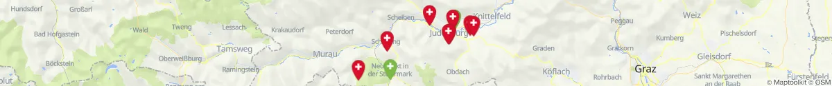 Kartenansicht für Apotheken-Notdienste in der Nähe von Sankt Georgen ob Judenburg (Murtal, Steiermark)